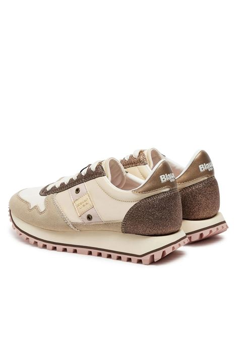 Sneakers Donna Beige Millen con Dettagli Bronzo BLAUER | Scarpa | MILLEN01/SUGCRE/BRZ