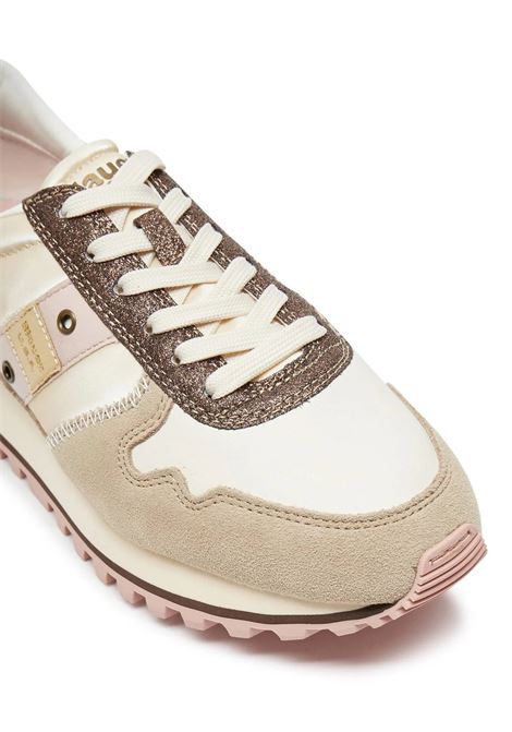 Sneakers Donna Beige Millen con Dettagli Bronzo BLAUER | Scarpa | MILLEN01/SUGCRE/BRZ