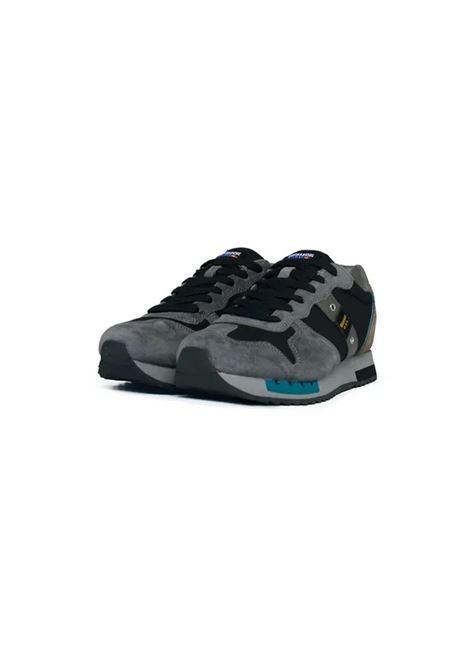 Sneakers Blauer Verde Militare con Dettagli Grigi e Marroni BLAUER | Scarpa | QUEENS01/WAXDKG/MIL