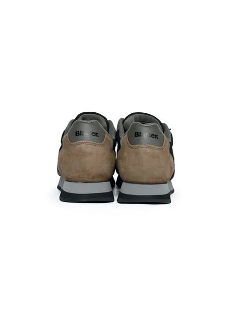 Sneakers Blauer Verde Militare con Dettagli Grigi e Marroni BLAUER | Scarpa | QUEENS01/WAXDKG/MIL
