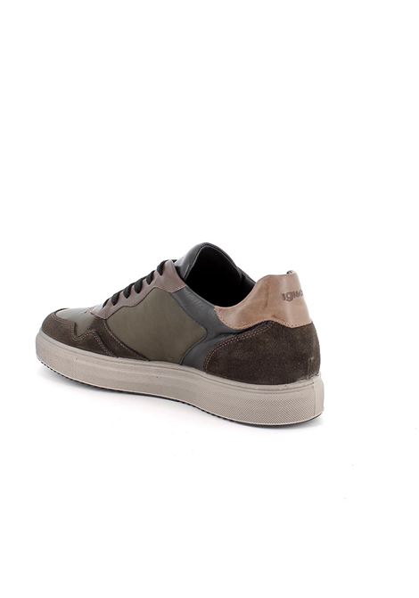 Sneakers boscocaffè in pelle e scamosciato con suola leggera IGI&CO | Scarpa | 6633533BOSCO
