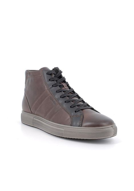 Sneakers Alte Effetto Vintage in Pelle Caffè con Lacci e Zip IGI&CO | Scarpa | 6633711CAFFE