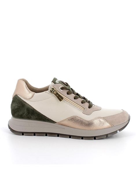Sneakers avorio in pelle stampata e scamosciata con lacci e zip IGI&CO | Scarpa | 6672511AVORIO