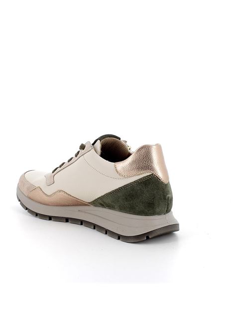Sneakers avorio in pelle stampata e scamosciata con lacci e zip IGI&CO | Scarpa | 6672511AVORIO