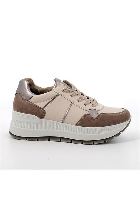 Sneakers con zeppa chunky fango-écru in pelle e camoscio IGI&CO | Scarpa | 6675411FANGO