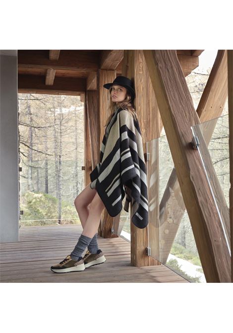 Sneakers con zeppa nero-marrone in scamosciato e velluto con lacci IGI&CO | Scarpa | 6675600NERO/MORO