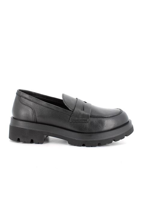 Mocassini neri in pelle con tacco 4,2 cm e suola carrarmato IGI&CO | Scarpa | 6685800VITELLO/NERO