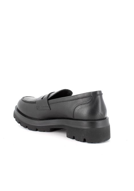Mocassini neri in pelle con tacco 4,2 cm e suola carrarmato IGI&CO | Scarpa | 6685800VITELLO/NERO