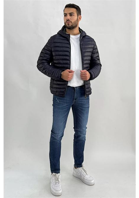 Piumino Blu Uomo con Cappuccio in Nylon Superleggero MARK-UP | Piumino | MK24001BLU
