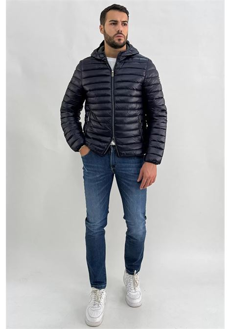 Piumino Blu Uomo con Cappuccio in Nylon Superleggero MARK-UP | Piumino | MK24001BLU