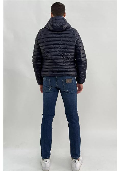 Piumino Blu Uomo con Cappuccio in Nylon Superleggero MARK-UP | Piumino | MK24001BLU