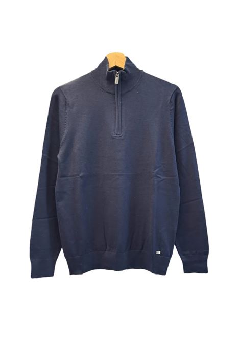 Maglioncino Mezza Zip Blu Marina in Misto Viscosa con Collo Alto MARK-UP | Maglia | MK790018BLU