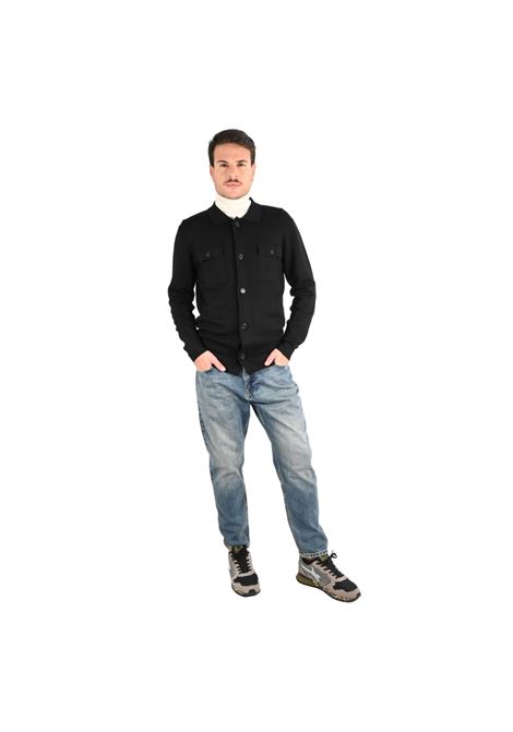 Camicia Maglia Nera con Bottoni e Tasche Frontali MARK-UP | Maglia | MK790065NERO