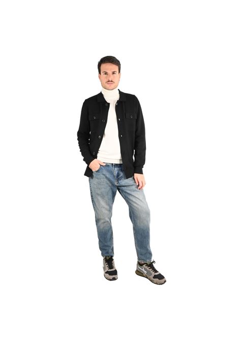 Camicia Maglia Nera con Bottoni e Tasche Frontali MARK-UP | Maglia | MK790065NERO