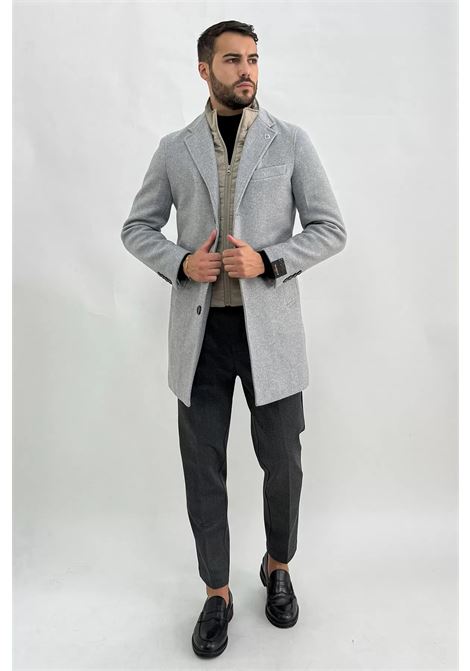 Cappotto Grigio Melange Monopetto con Pettorina Interna MARK-UP | Cappotto | MK794614GRIGIO MELANGE