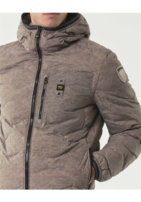 Piumino color lontra Wax Wave con Trapuntatura ad Onde e Taschino BLAUER | Piumino | BLUC03074341