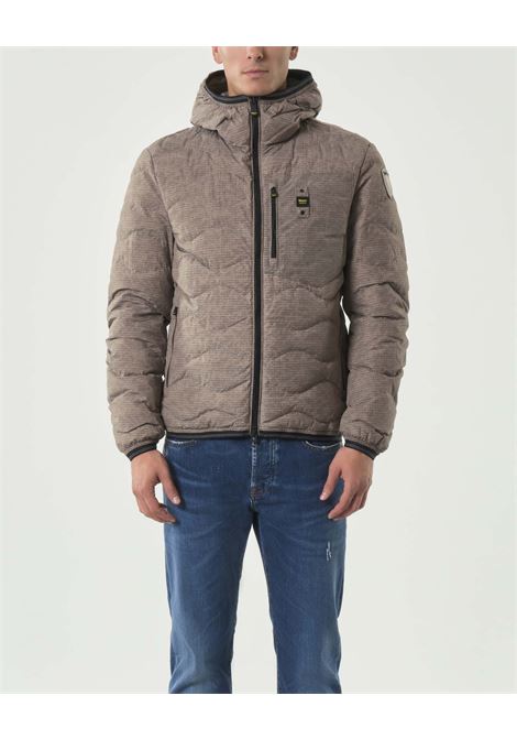 Piumino color lontra Wax Wave con Trapuntatura ad Onde e Taschino BLAUER | Piumino | BLUC03074341