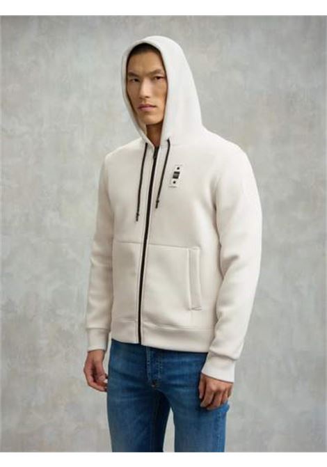 Felpa Uomo in Neoprene Colby bianca con Cappuccio e Zip BLAUER | Felpa | BLUF 2093129