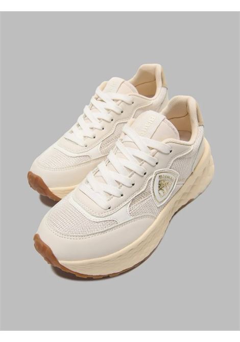 Sneaker Lynn01-LEG Crema con logo Blauer laterale BLAUER | Scarpa | LYNN01/LEGCRE