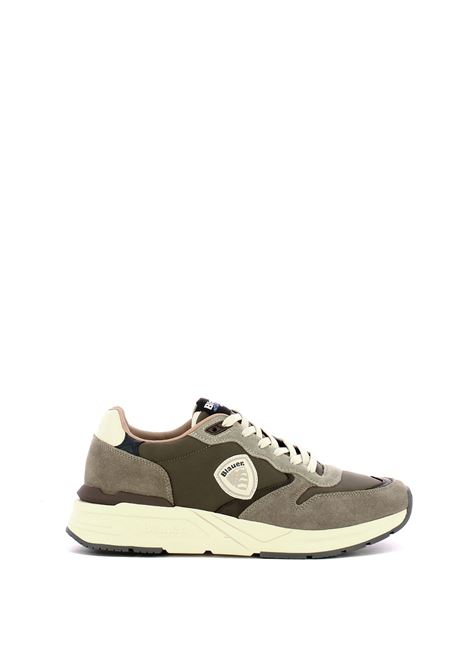 Sneaker Ray02 NUS Taupe e Verde Militare in Camoscio e Tessuto BLAUER | Scarpa | RAY02/NUSTAU/MIL