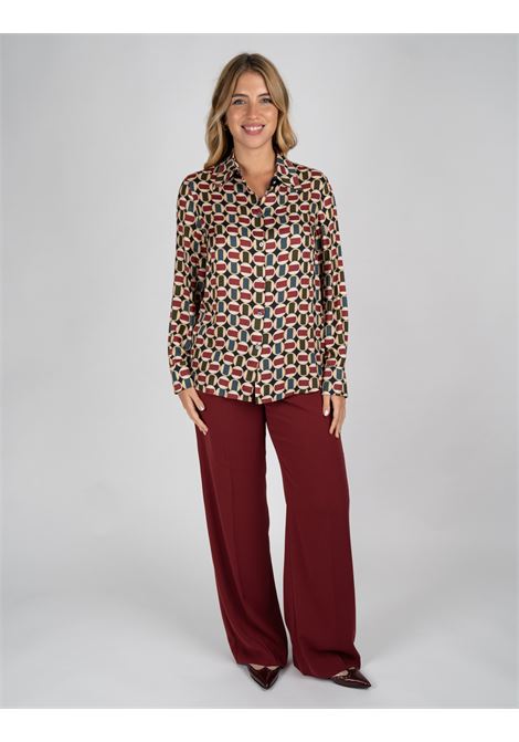 Camicia Multicolor in Twill EcoVero Stampato con Bottoni Foderati ELENA MIRO | Camicia | 5164P100229N001