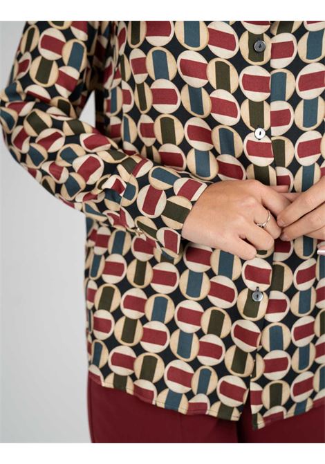 Camicia Multicolor in Twill EcoVero Stampato con Bottoni Foderati ELENA MIRO | Camicia | 5164P100229N001