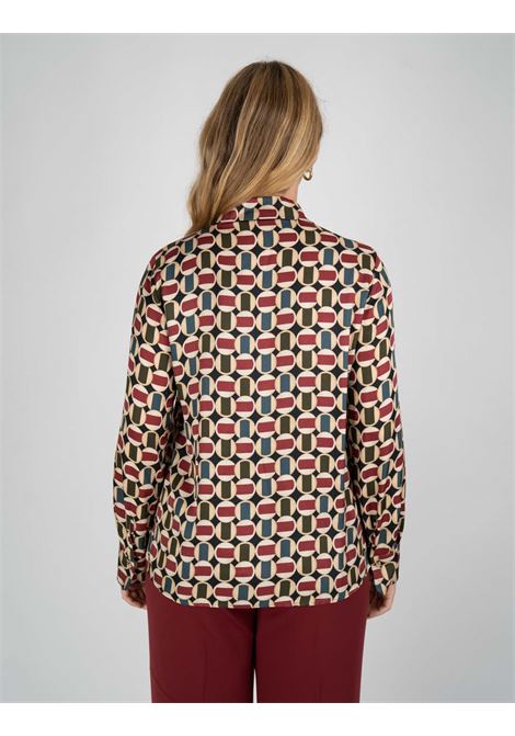Camicia Multicolor in Twill EcoVero Stampato con Bottoni Foderati ELENA MIRO | Camicia | 5164P100229N001