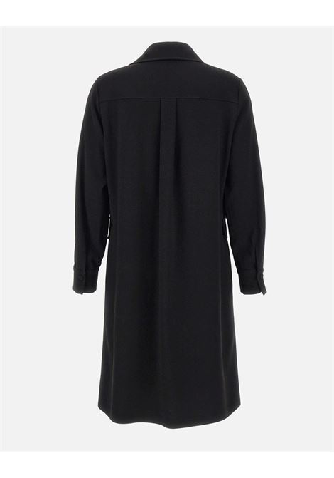 Abito Nero a Matita in Cady Crêpe Stretch Sostenibile con Scollo Polo ELENA MIRO | Abito | 7445P000250N033