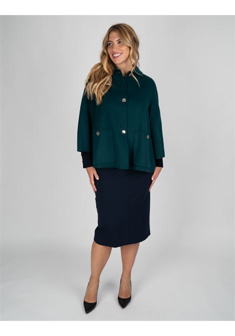 Giaccone Sartoriale Verde in Tessuto Double con Tasche e Bottoni ELENA MIRO | Giaccone | 8038Z000011N035