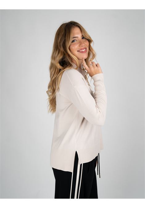 Polo Bianco Gesso in Viscosa EcoVero con Bottoni Monogram ELENA MIRO | Polo | M455Z000585N002