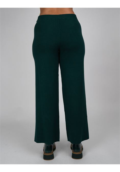 Pantalone Verde Foresta in Viscosa a Gamba Larga ELENA MIRO | Pantalone | P618Z000118N035