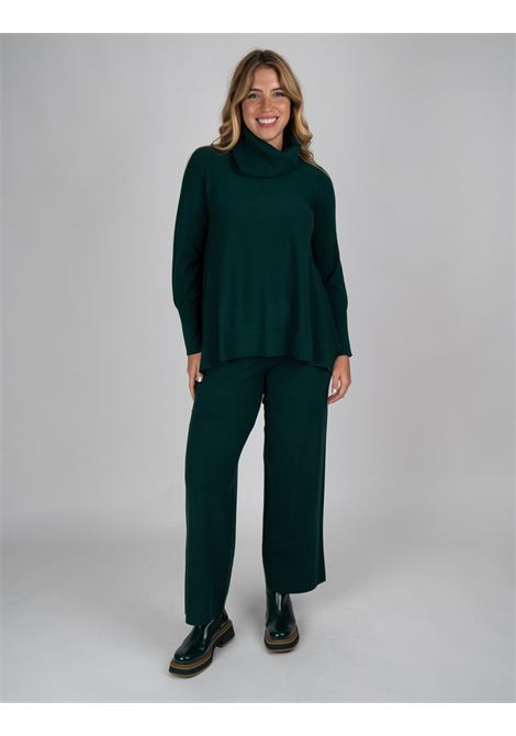 Pantalone Verde Foresta in Viscosa a Gamba Larga ELENA MIRO | Pantalone | P618Z000118N035