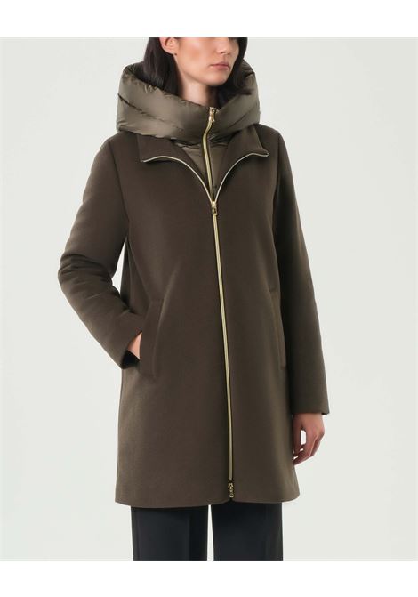 Piumino imbottito lungo Bacio color moro in panno soft EMME DI MARELLA | Piumino | BACIO009