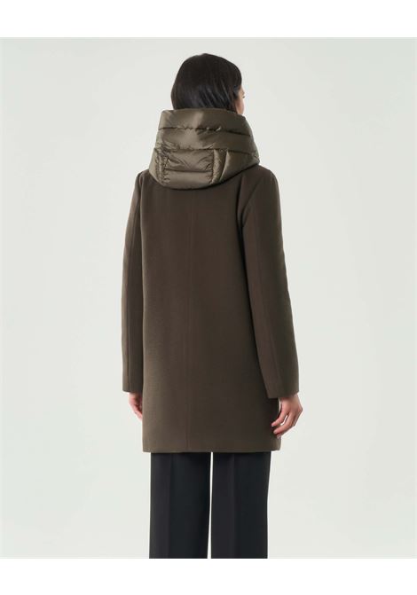 Piumino imbottito lungo Bacio color moro in panno soft EMME DI MARELLA | Piumino | BACIO009