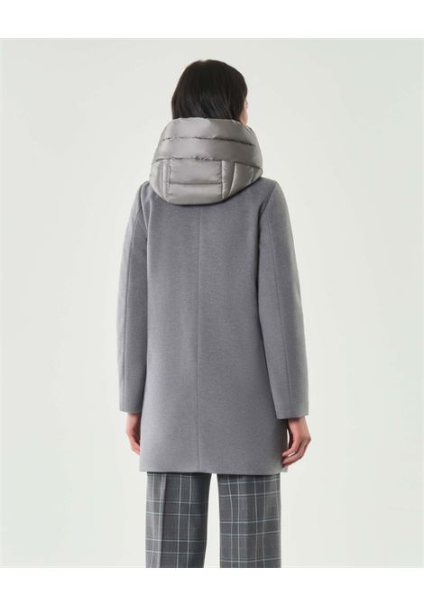 Piumino imbottito lungo Bacio grigio melange in panno soft EMME DI MARELLA | Piumino | BACIO010