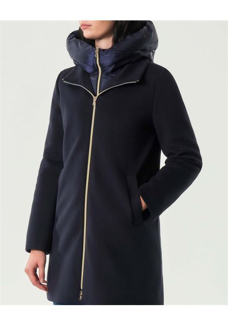 Piumino imbottito lungo Bacio blu in panno soft EMME DI MARELLA | Piumino | BACIO013