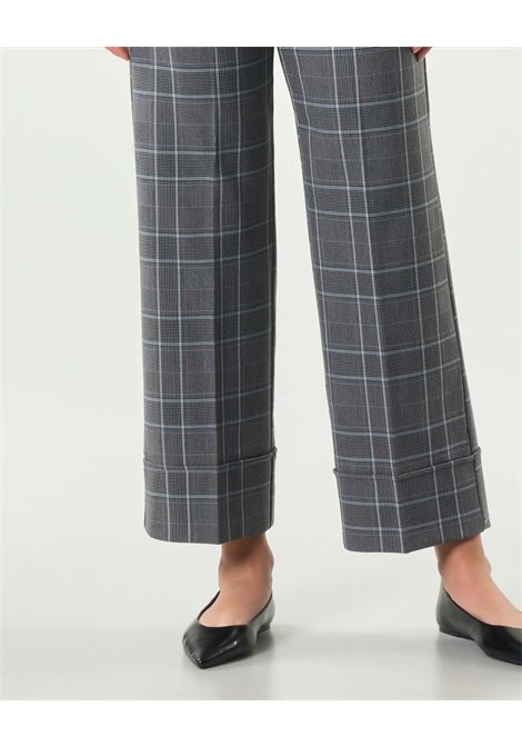 Pantalone Dany in Gabardine Bistretch Check Grigio con Risvolto EMME DI MARELLA | Pantalone | DANY010