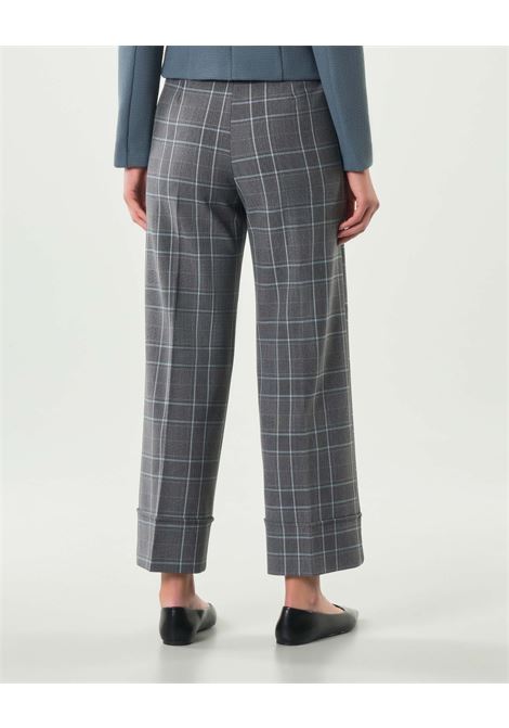 Pantalone Dany in Gabardine Bistretch Check Grigio con Risvolto EMME DI MARELLA | Pantalone | DANY010
