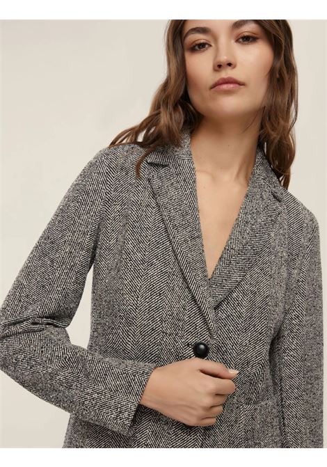 Giacca Dear nero/bianco in Stuoia Resca con Tasche Applicate EMME DI MARELLA | Giacca | DEAR001