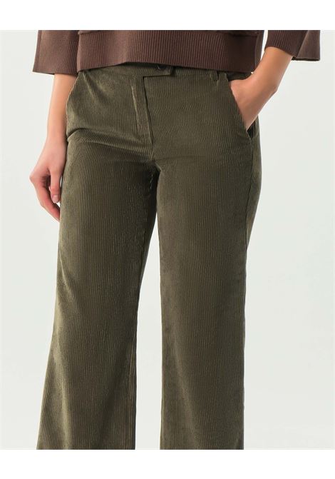 Pantalone Dritto in Velluto a Coste Destino verde khaki EMME DI MARELLA | Pantalone | DESTINO005