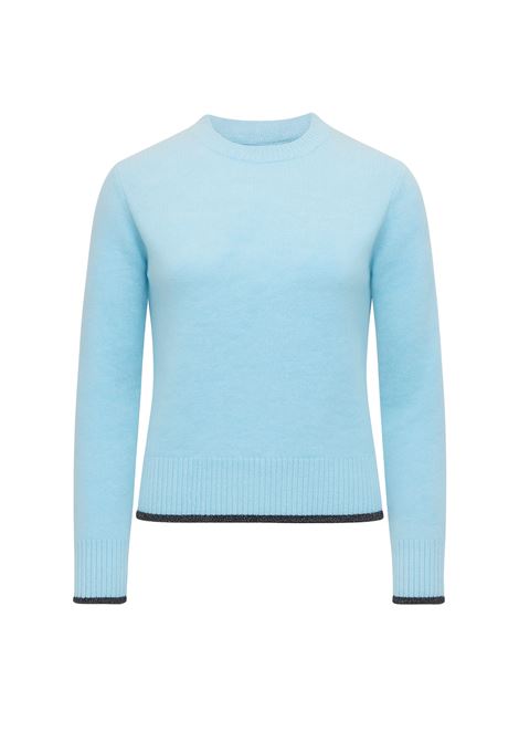 Maglia dritta Editor Azzurra con Lurex e Riga Dorata EMME DI MARELLA | Maglia | EDITOR006