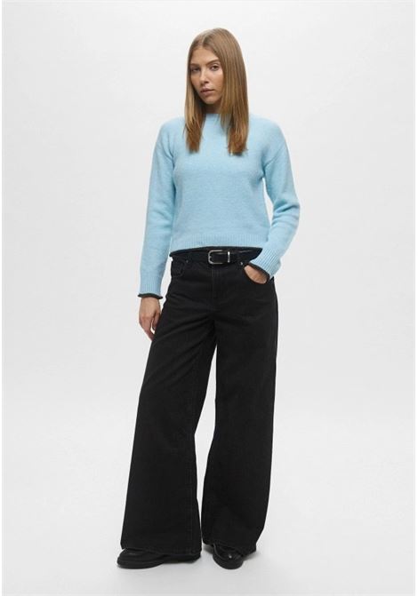 Maglia dritta Editor Azzurra con Lurex e Riga Dorata EMME DI MARELLA | Maglia | EDITOR006