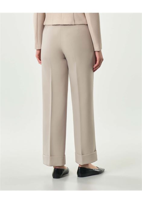 Pantalone dritto stretch Favore color cachà con piega stirata e risvolto EMME DI MARELLA | Pantalone | FAVORE002