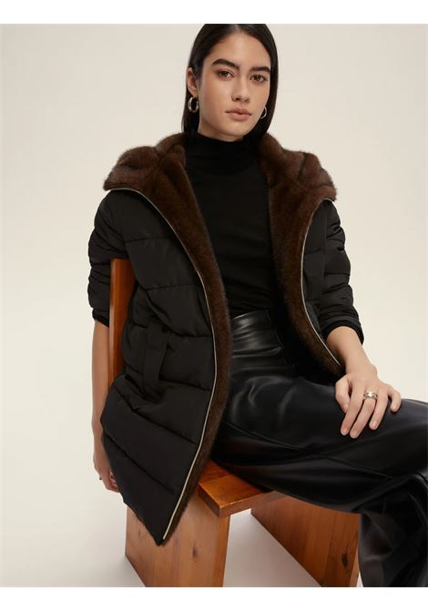 Piumino Lungo Gebel Nero in Taffetà Tecnico EMME DI MARELLA | Piumino | GEBEL005