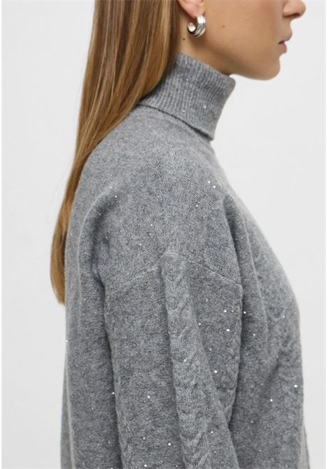 Maglia dolcevita Lido grigia Svasata in Filato Comfy con Paillettes EMME DI MARELLA | Dolcevita | LIDO006