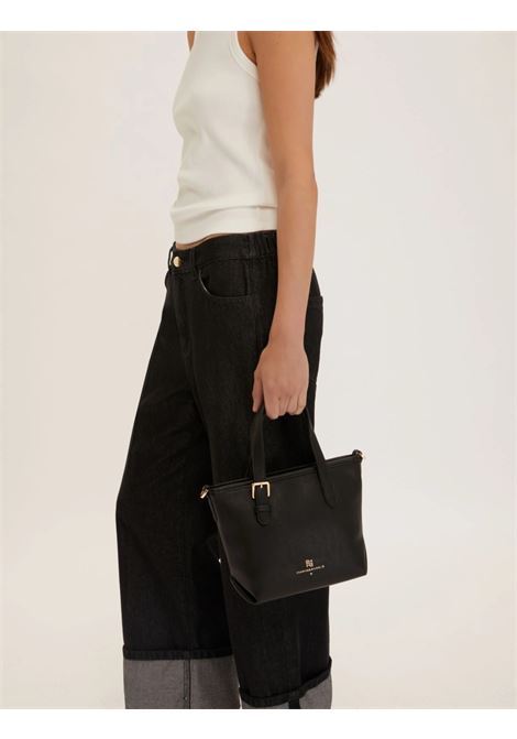 Mini shopper Miniemma nero in ecopelle martellata con tracolla EMME DI MARELLA | Borsa | MINIEMMA003