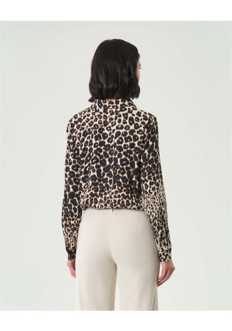 Camicia Olivia in twill di viscosa stampata animalier cammello EMME DI MARELLA | Camicia | OLIVIA001