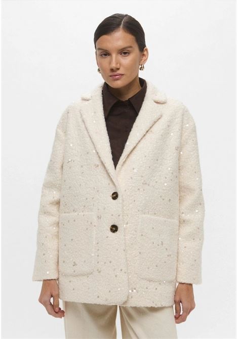 Giaccone Ranch Color Burro in Jersey Bouclé con Paillettes EMME DI MARELLA | Giaccone | RANCH001