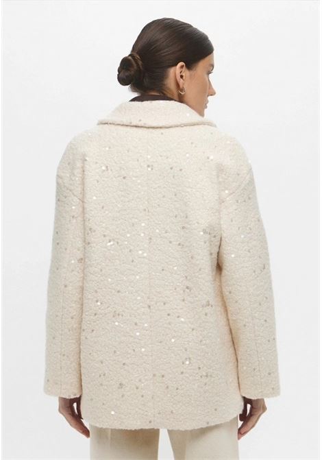 Giaccone Ranch Color Burro in Jersey Bouclé con Paillettes EMME DI MARELLA | Giaccone | RANCH001