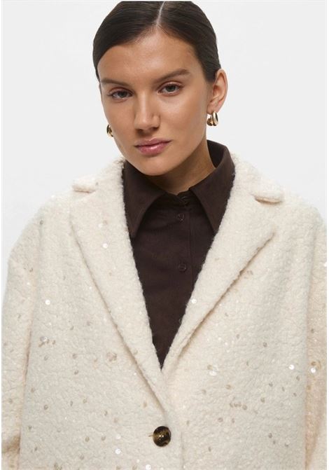 Giaccone Ranch Color Burro in Jersey Bouclé con Paillettes EMME DI MARELLA | Giaccone | RANCH001